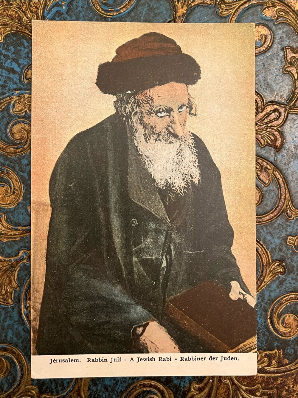 Antique Jerusalem A Jewish Rabbi Rabi Rabbiner der Juden Rabbin Juif Postcard